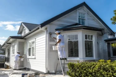 AAA Painters working on an exterior Wellington home