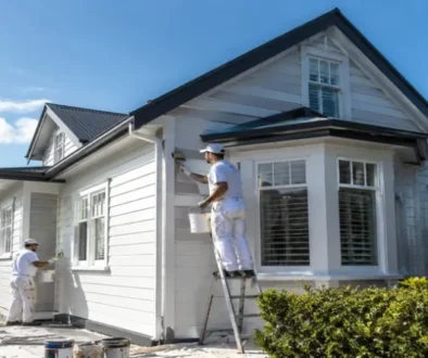 AAA Painters working on an exterior Wellington home